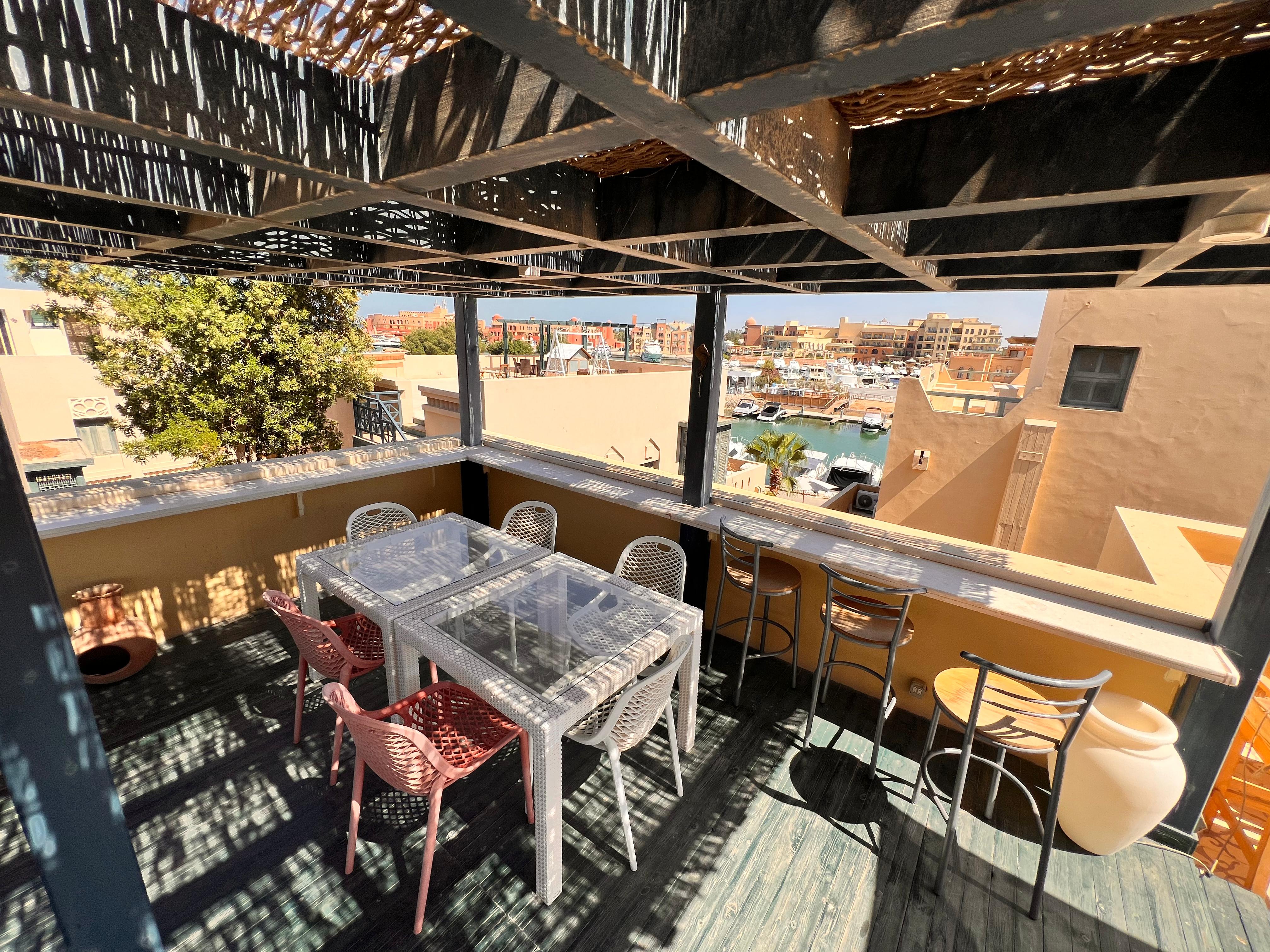 Abu Tig 1Bdr with Private Roof — Balcony in Abu Tig Marina, Elgouna, Red Sea, Egypt