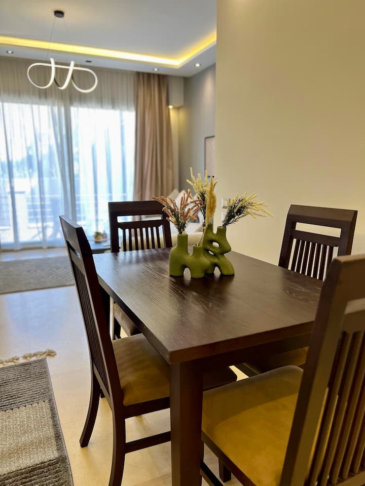 1 Bedroom AUC Village Gate Modern New Cairo -Trce — Dining Area in AUC Village, New Cairo, Egypt, Egypt