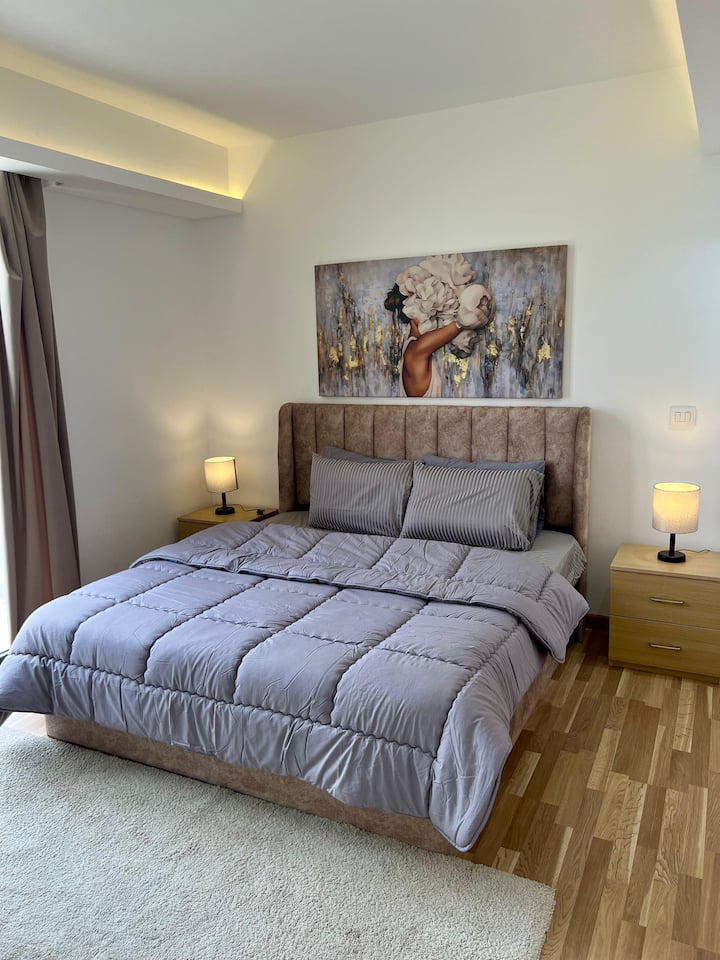 SODIC Eastown AUC Chic 2-Bed Open Park View — Bedroom 1 in Sodic Eastown, New Cairo, Egypt, Egypt