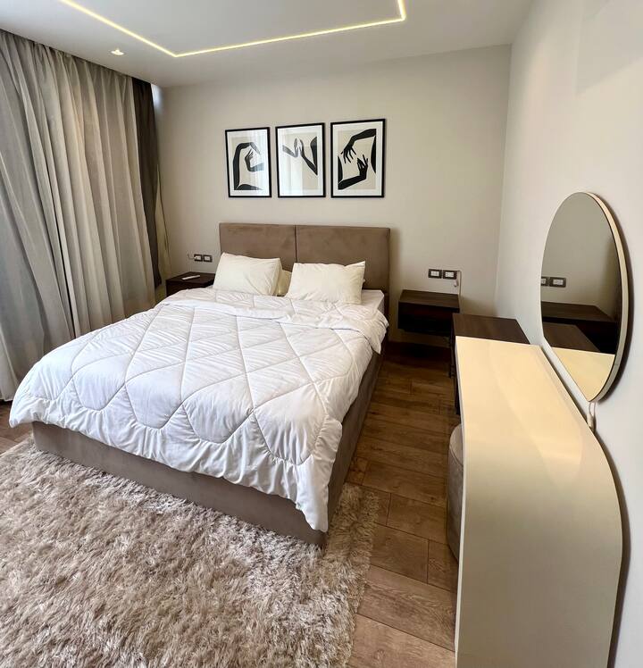 Private Luxury 2-bed Serviced Apt in Lakeview Rsd — Bedroom 1 in Lakeview, New Cairo, Egypt, Egypt
