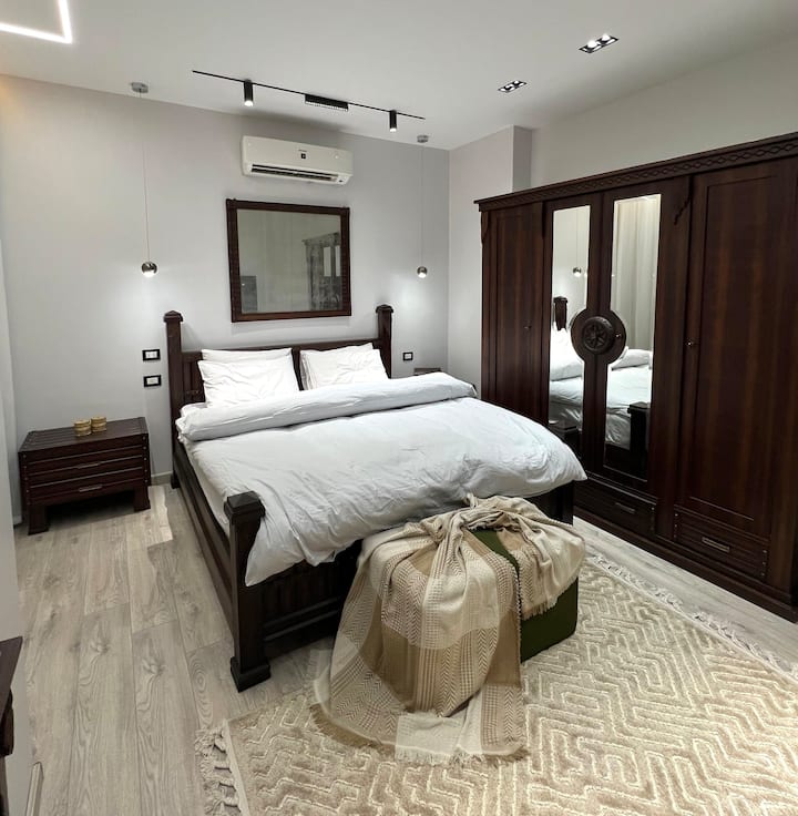 Next to WaterWay Charm Near Mall and Restaurants — Bedroom 1 in Next to WaterWay, New Cairo, Egypt, Egypt