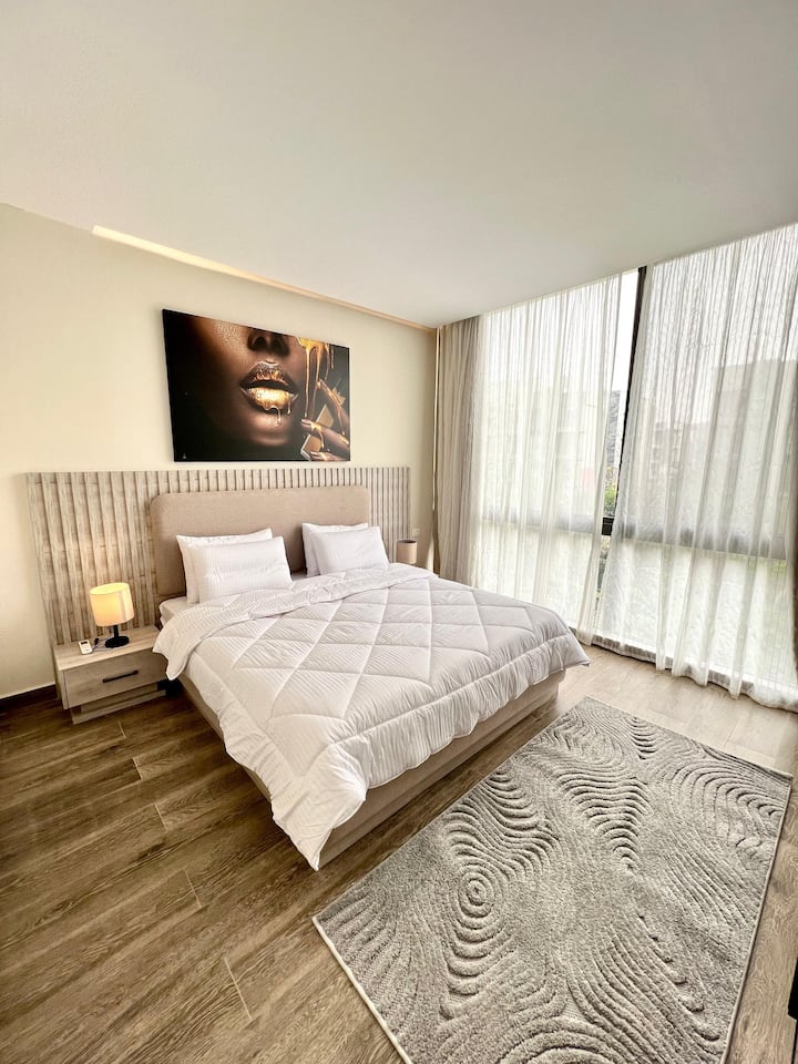 Elegant Servcd 2-Bed W/ Large Terrace — Bedroom 1 in Lakeview Residence, New Cairo, Egypt, Egypt