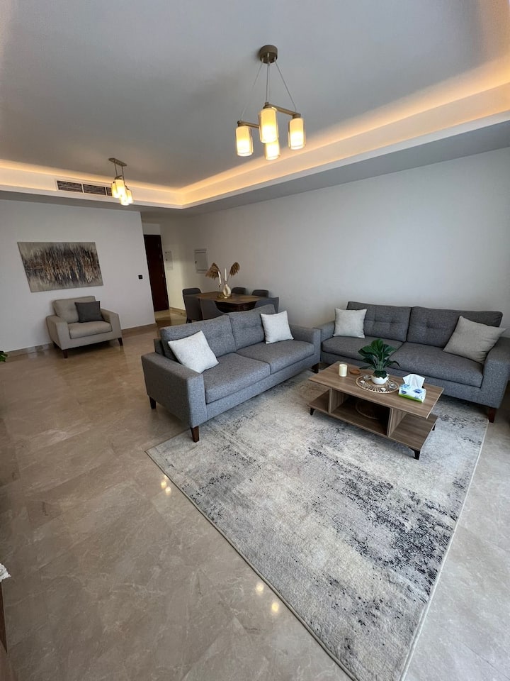 CFC Business District Elite 2-Bed Serviced Aprtmt — Living Room in Aura Apartments CFC, New Cairo, Egypt, Egypt
