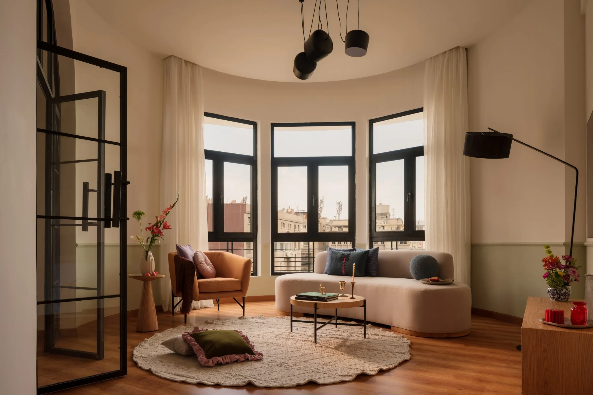 One Bedroom Suite city view Next To Tahrir Square — Living Room in Talaat Harb Mall | Downtown Cairo, Egypt