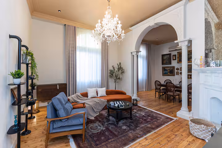 Downtown Glass & Glory | Heritage Stay — Living Room in Downtown Cairo, Egypt