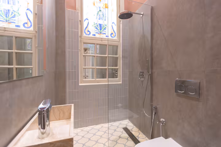 Downtown Glass & Glory | Heritage Stay — Full bathroom 2 in Downtown Cairo, Egypt