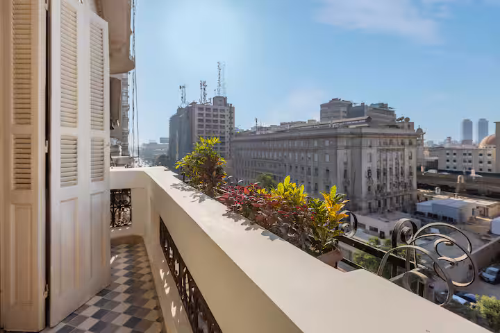 Downtown Glass & Glory | Heritage Stay — Balcony in Downtown Cairo, Egypt — photo 3