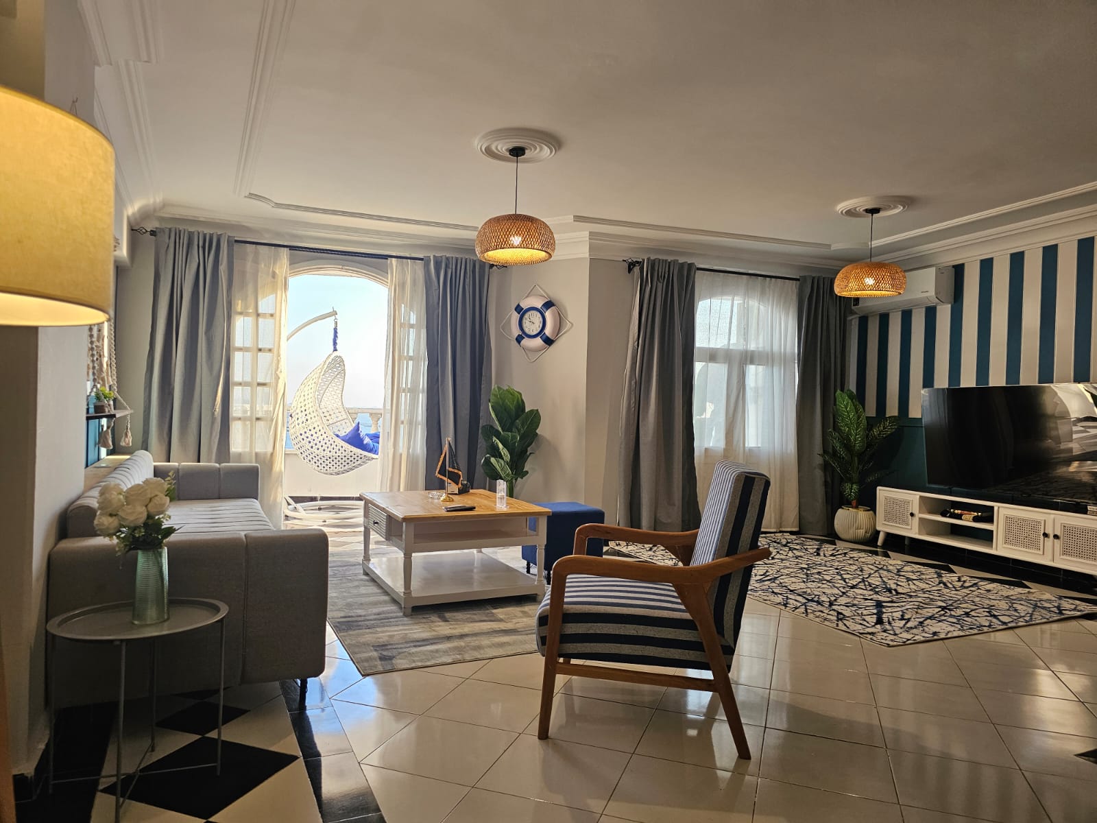 Sea View 2BDR Apartment | Alexandria — Living Room in Miami Beach | Alexandria, Egypt