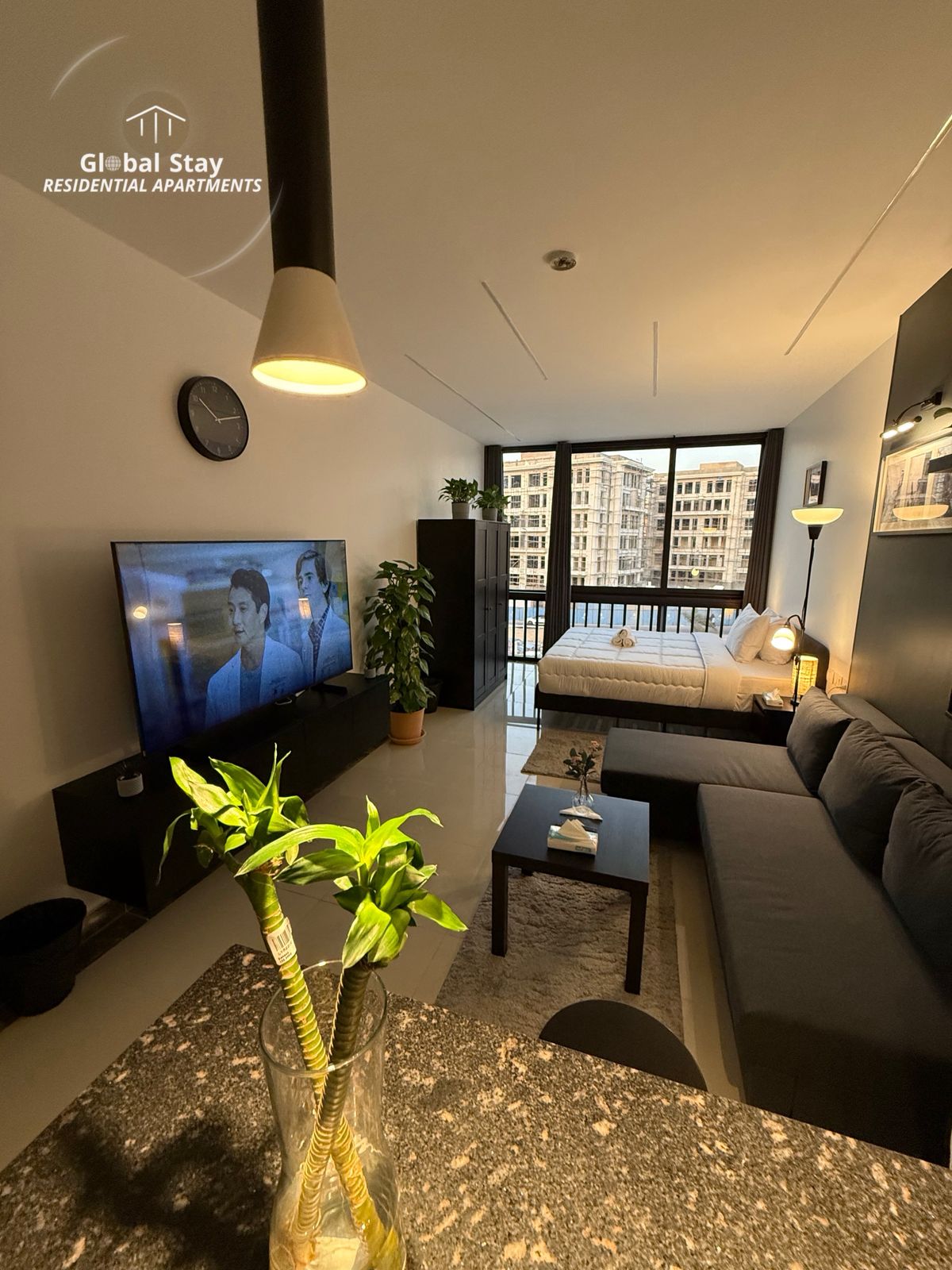 Modern Fully Furnished Studio — Living Room in New Cairo, Egypt, Egypt