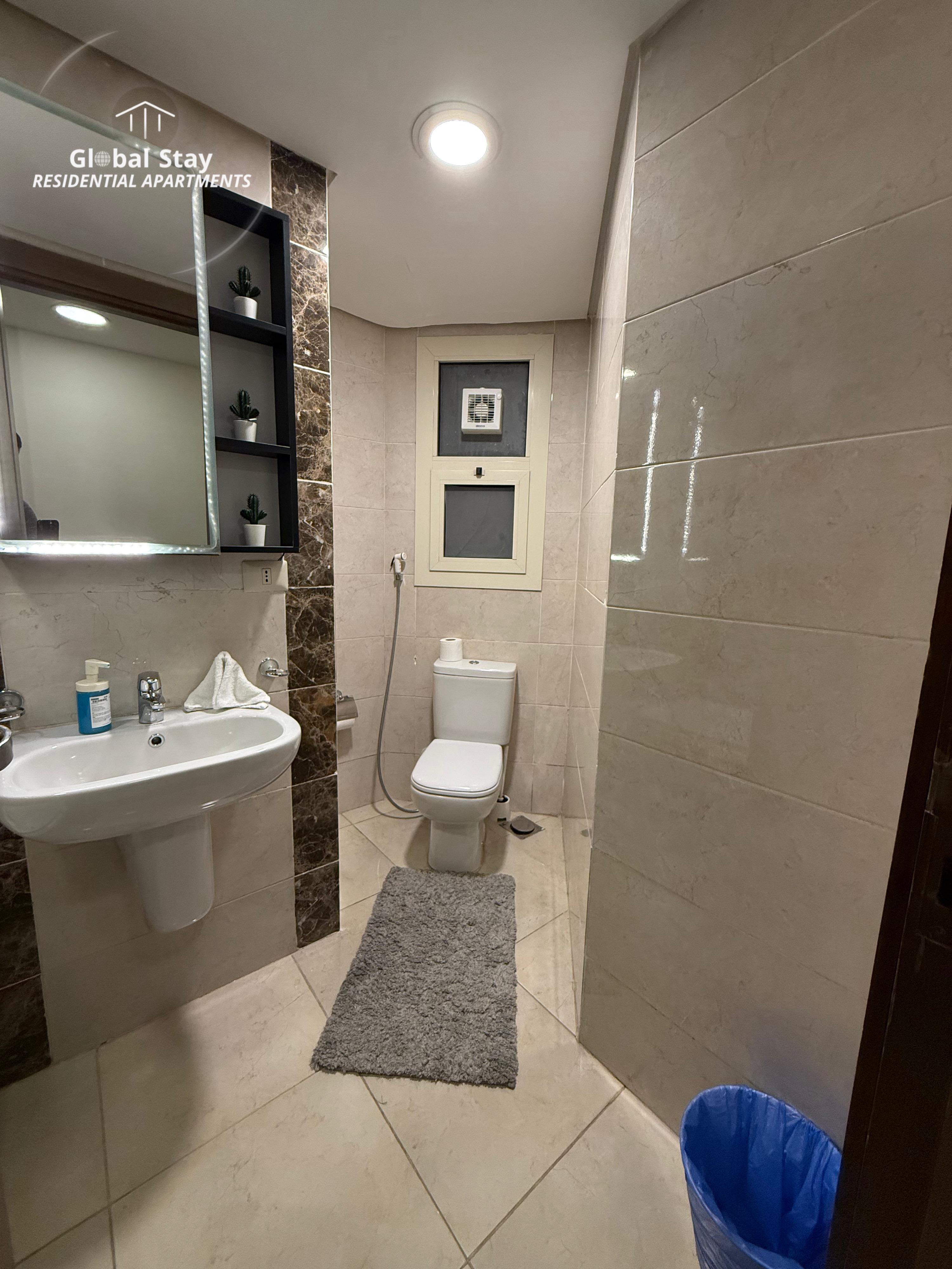 Spacious 3-Bedrooms Apartment | New Cairo — Full bathroom 1 in New Cairo, Cairo, Egypt