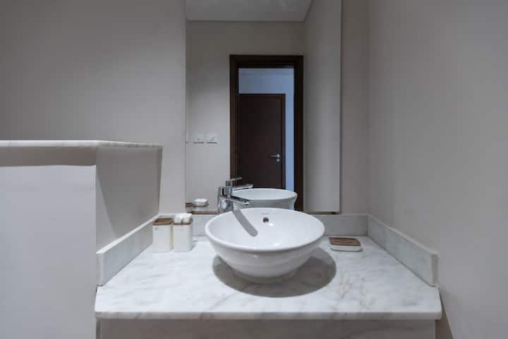 3BR Luxury Apt + Maid Room | Pool Table -Zed West — Half Bathroom 1 in Zed West | El Sheikh Zayed, Egypt — photo 2