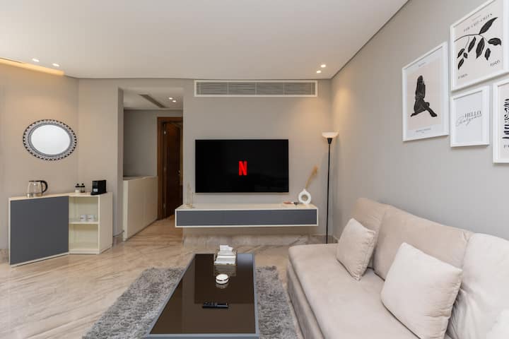 Cozy Apt Steps from O1 Mall | Silverpalm New Cairo — Living Room in New Cairo, Egypt, Egypt