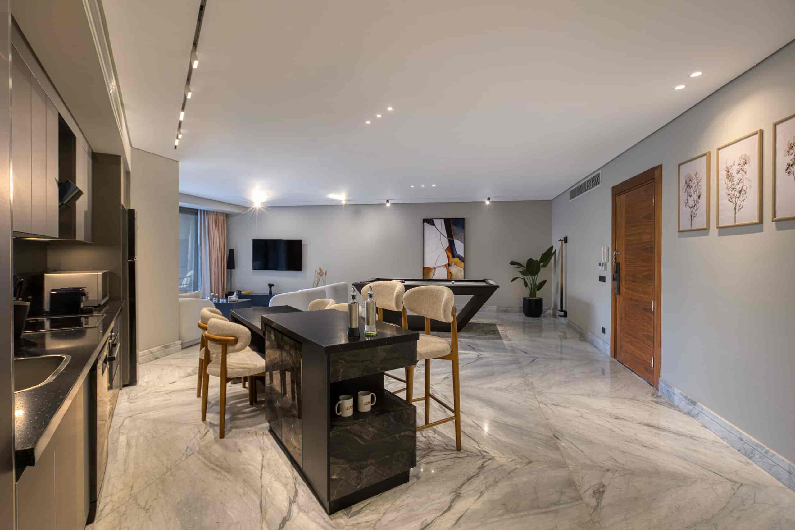 Luxury 3-BR Apt/Large Garden & Pool | Silverpalm — Dining Area in O one New Cairo, Cairo, Egypt