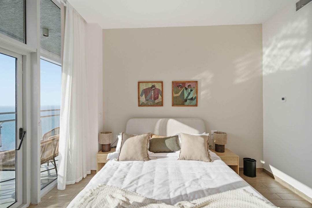 Breezy 1BR Chalet – Sea View – Alamein Towers — Bedroom 1 in El Alamen | North Coast, Egypt — photo 2
