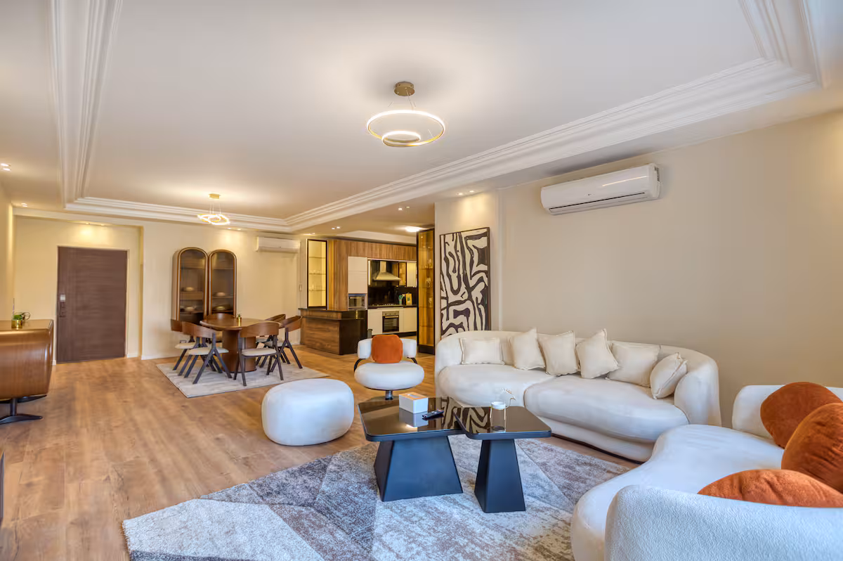 Elegant 3BR+Nanny Room | Pool View | Silver palm — Living Room in New Cairo 1, Egypt