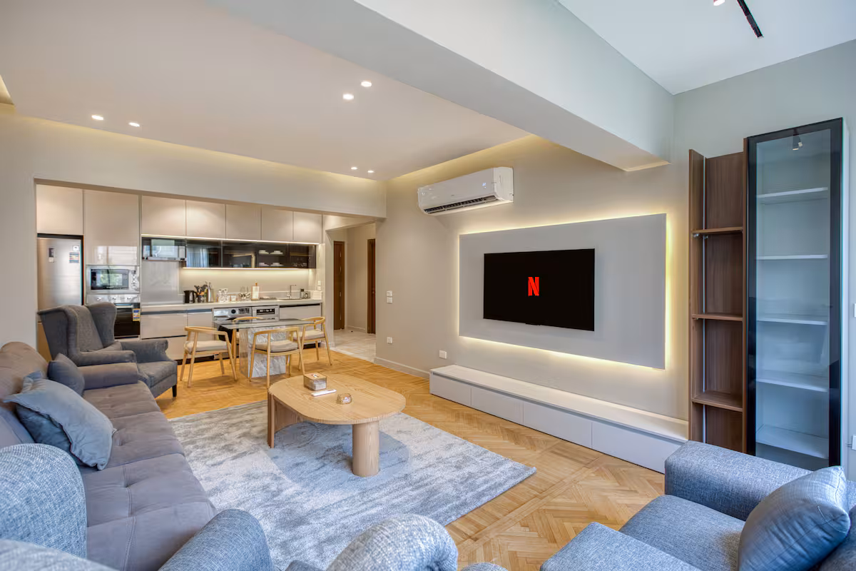 Elegant 2-BR Apartment in Almaza | Near City Stars — Living Room in Almaza , Near City Stars, Egypt — photo 2