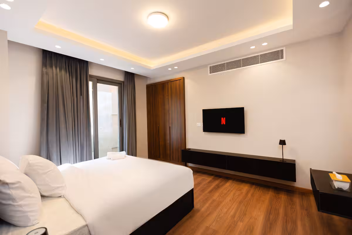 Panoramic 3-Bdr Retreat | Garden & Pool View | SP — Bedroom 2 in New Cairo, Cairo, Egypt