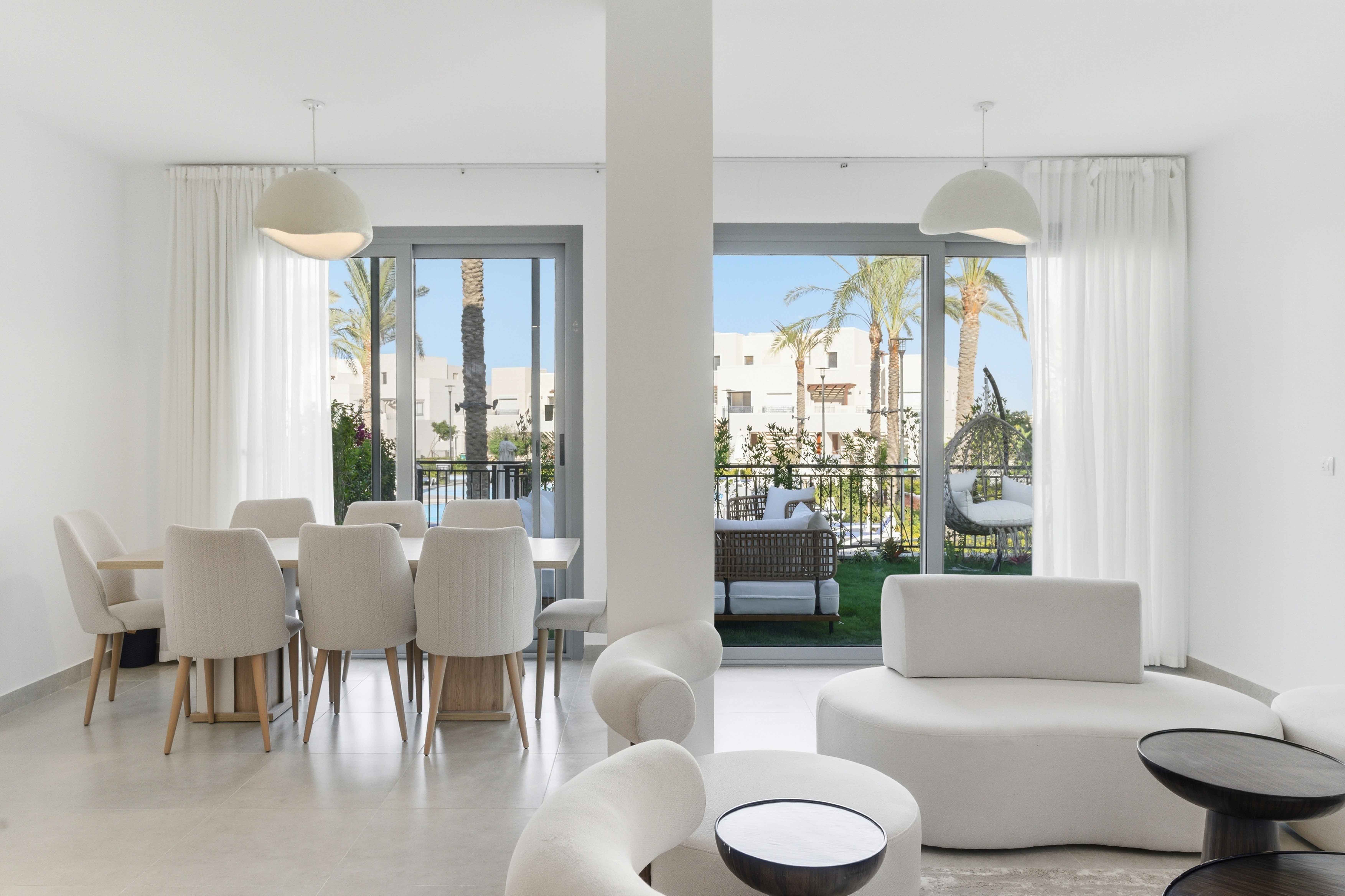 Bright 3BR Twinhouse – Pool View – Marassi — Living Room in Marassi sits in the heart of Sidi Abdel Rahman, Egypt — photo 2