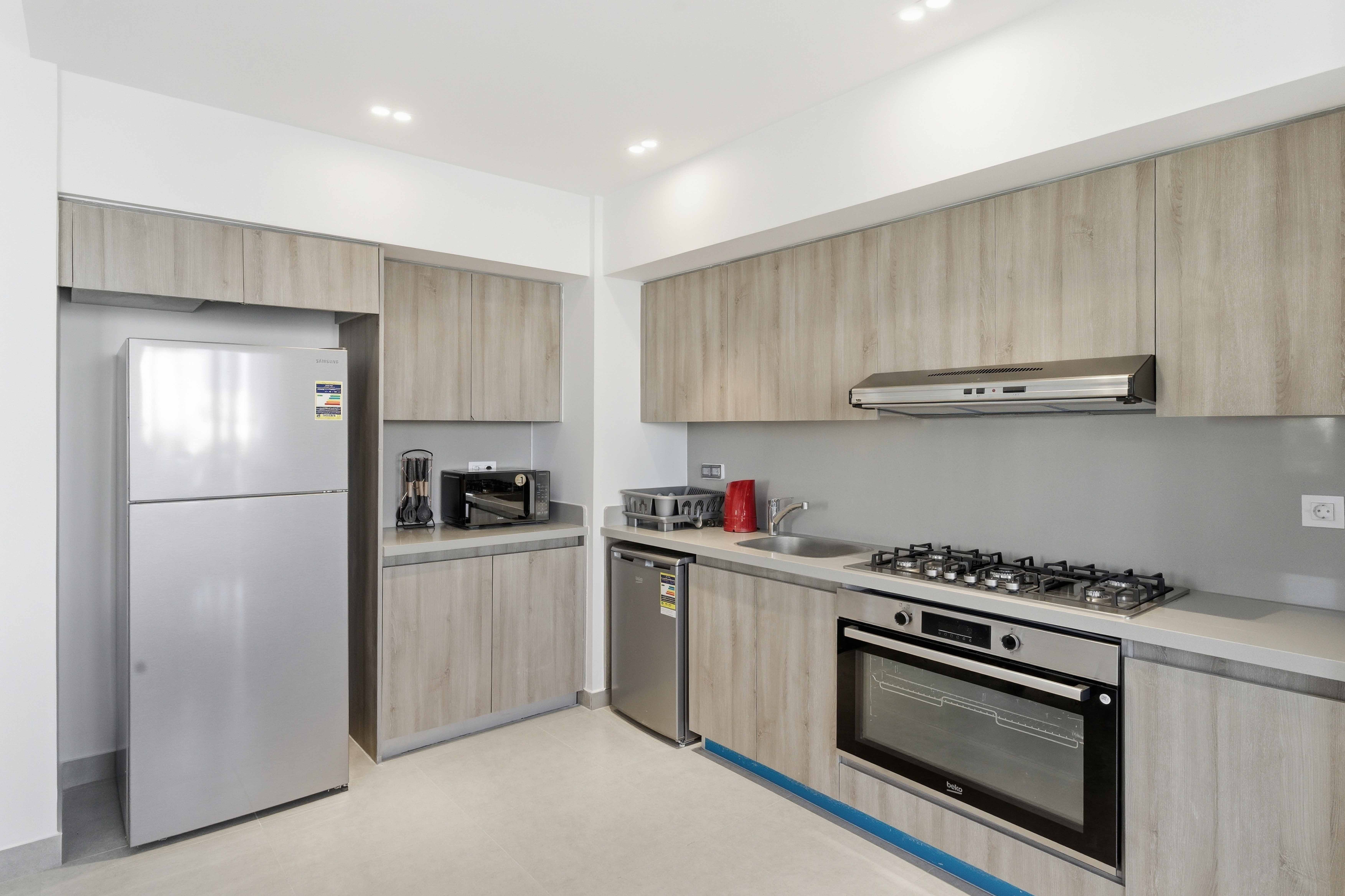 Bright 3BR Twinhouse – Pool View – Marassi — Full Kitchen in Marassi sits in the heart of Sidi Abdel Rahman, Egypt
