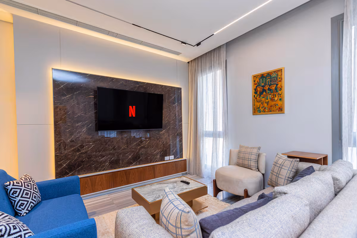 Elegant 2BR Residence | Al Jazi by JW Marriott — Living Room in First New Cairo, Egypt