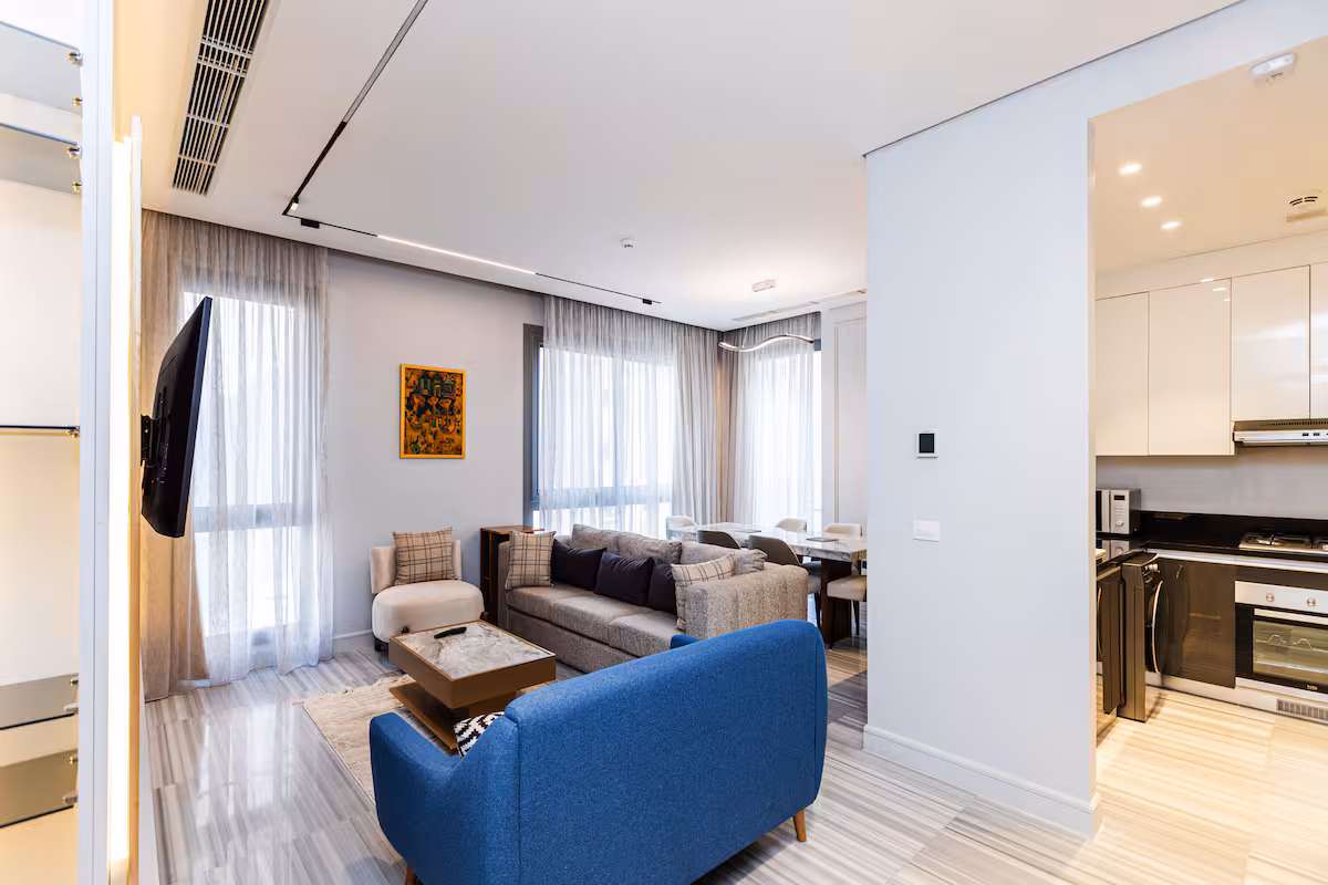 Elegant 2BR Residence | Al Jazi by JW Marriott — Living Room in First New Cairo, Egypt — photo 2