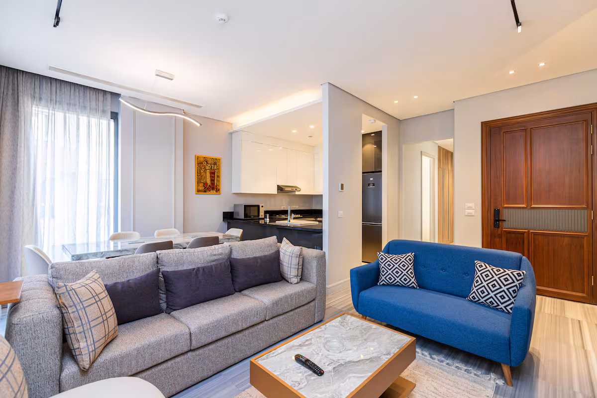 Elegant 2BR Residence | Al Jazi by JW Marriott — Living Room in First New Cairo, Egypt — photo 3