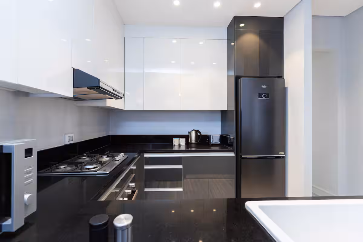 Elegant 2BR Residence | Al Jazi by JW Marriott — Full Kitchen in First New Cairo, Egypt