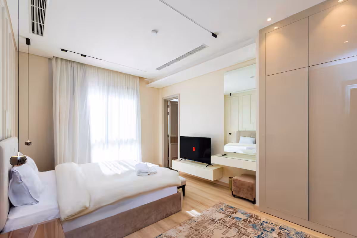Elegant 2BR Residence | Al Jazi by JW Marriott — Bedroom 1 in First New Cairo, Egypt — photo 2