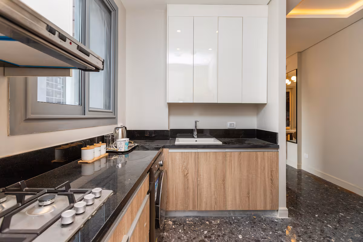 Elegant 1BR Pool View Suite |Aljazi by JW Marriott — Full Kitchen in First New Cairo, Egypt — photo 3