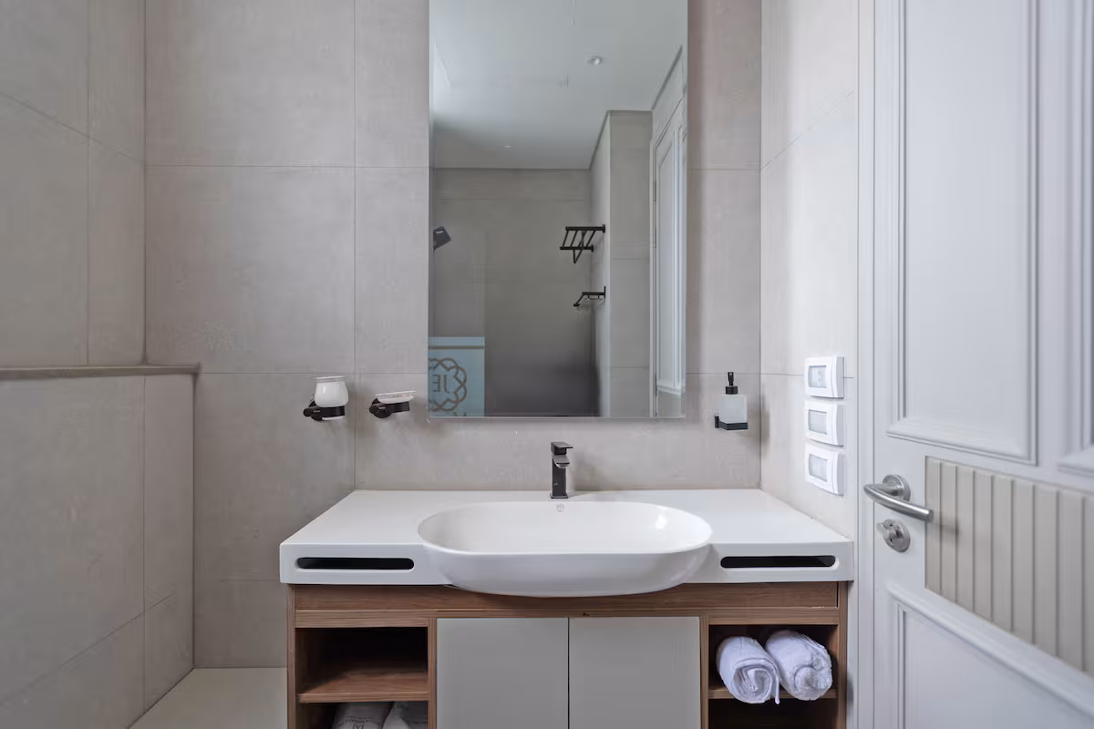 Elegant 1BR Pool View Suite |Aljazi by JW Marriott — Full bathroom 1 in First New Cairo, Egypt