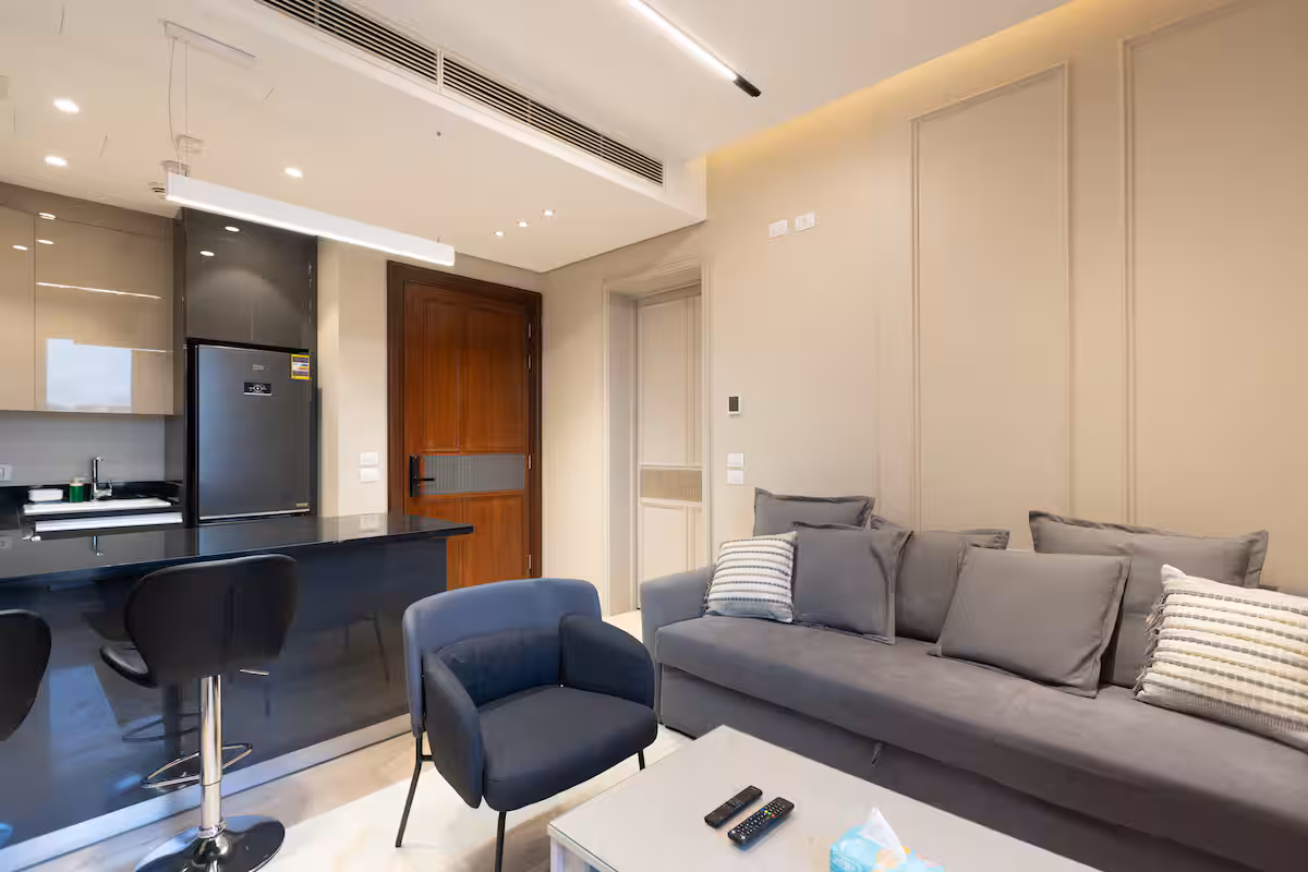 Luxury 1BR at JW Marriott Residences | Al Jazi — Living Room in New Cairo, Egypt