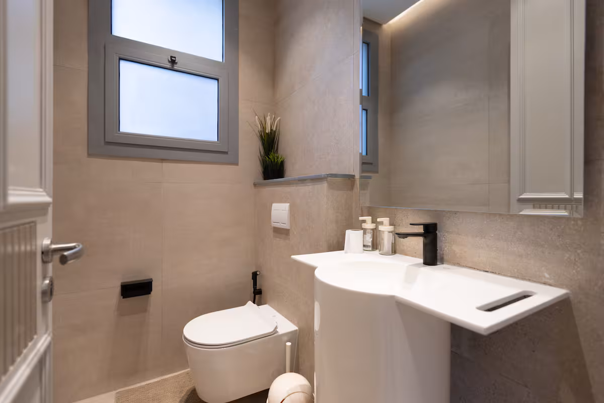 Luxury 1BR at JW Marriott Residences | Al Jazi — Half Bathroom 1 in New Cairo, Egypt — photo 2