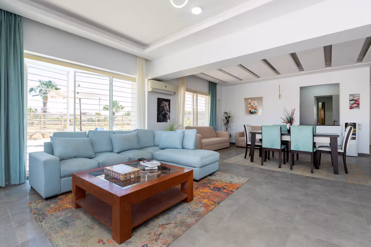 4-BR Masters Villa | Huge Private Pool | Hacienda — Living Room in Al ‘Alamayn, Marsa Matrouh, Egypt — photo 3