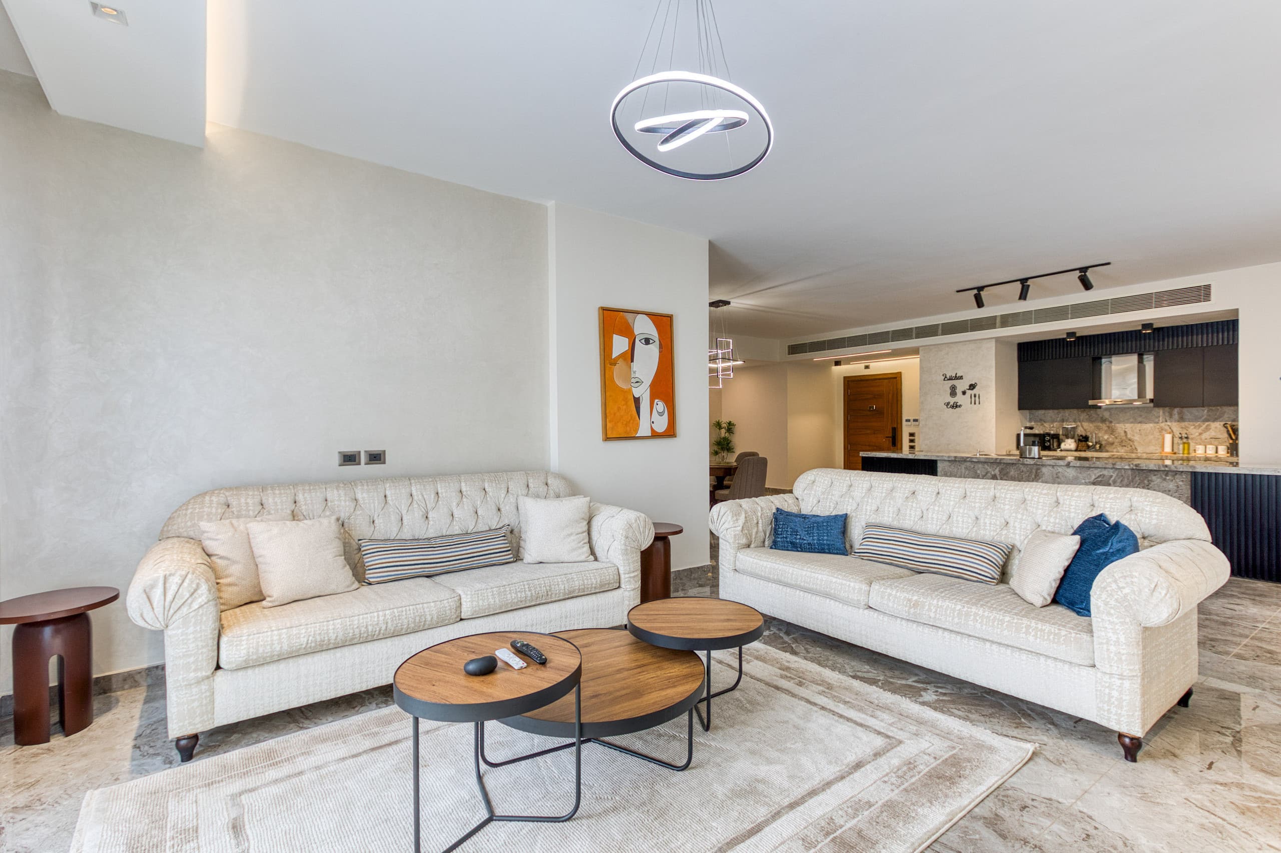 Panoramic Pool View | 3-BR Apartment | Silver Palm — Living Room in New Cairo , Cairo, Egypt — photo 3