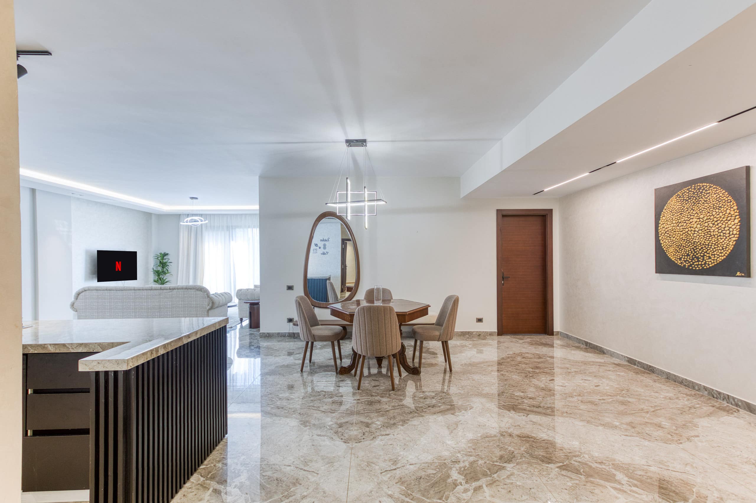 Panoramic Pool View | 3-BR Apartment | Silver Palm — Dining Area in New Cairo , Cairo, Egypt — photo 3
