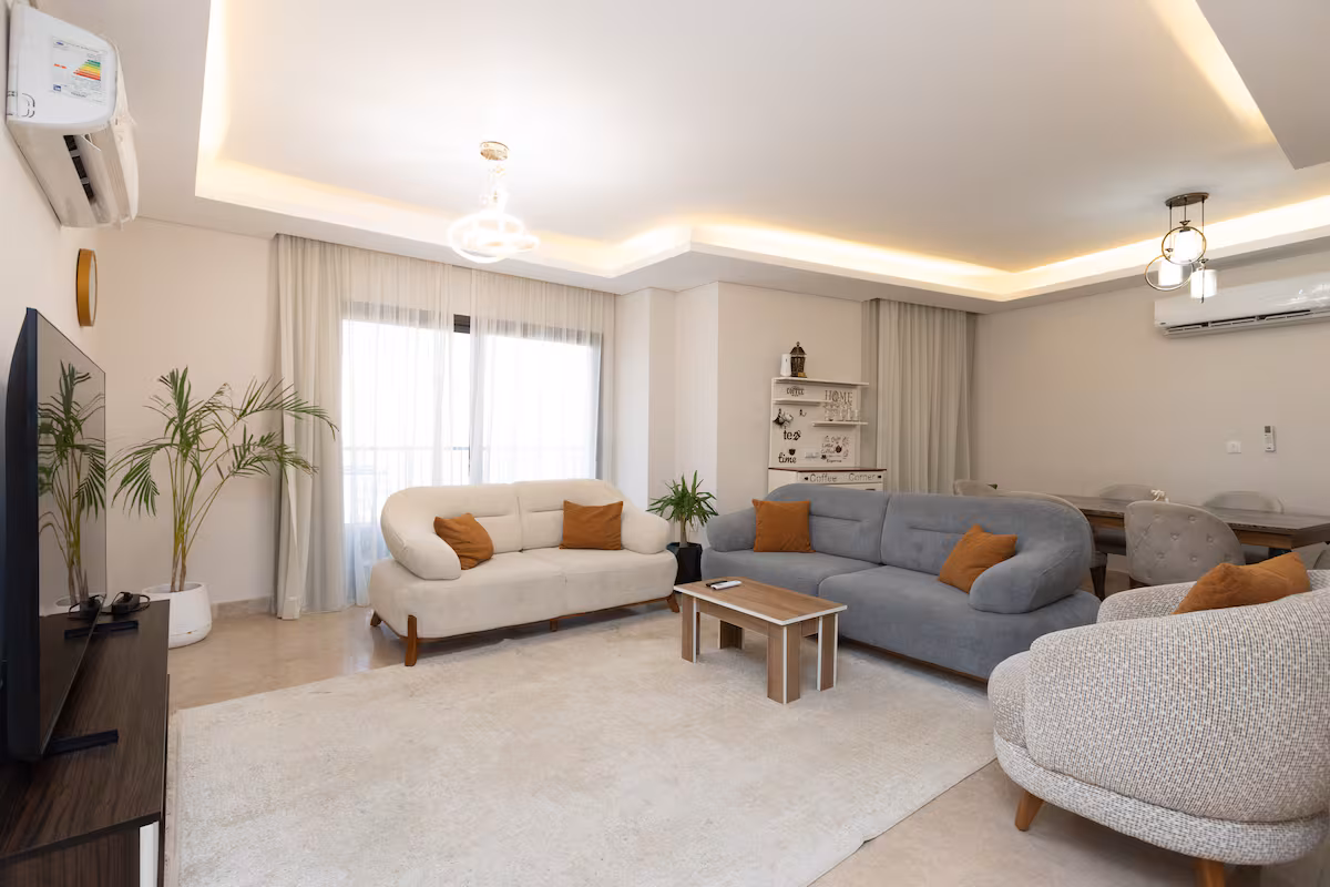Luxury 3BR Haven Overlooking Green Views -ZED West — Living Room in Sheikh Zayed City, Egypt — photo 2
