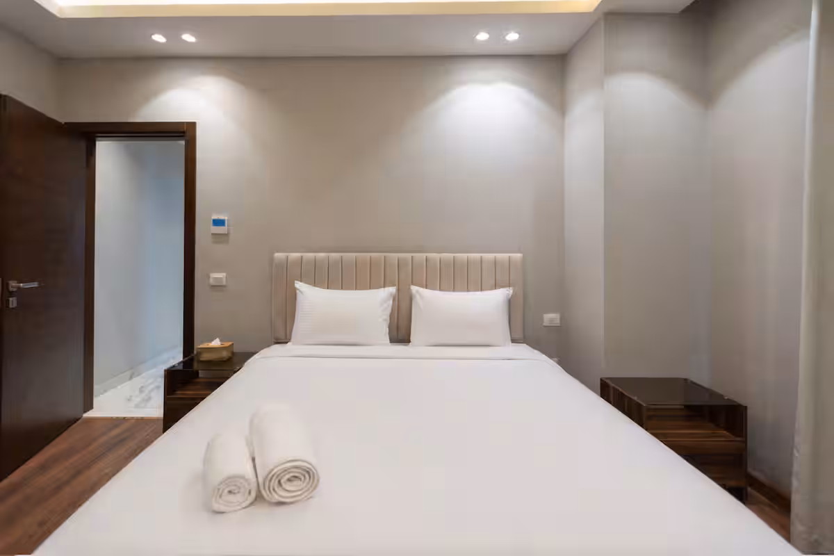 Panoramic Garden & Pool View |3-BR Apt|Silver Palm — Bedroom 2 in First New Cairo, Egypt