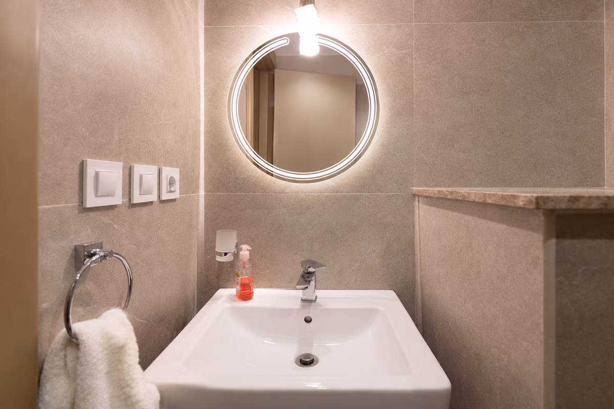 Elegant Studio • Stunning View • ZED Sheikh Zayed — Full bathroom 1 in Sheikh Zayed City, Egypt