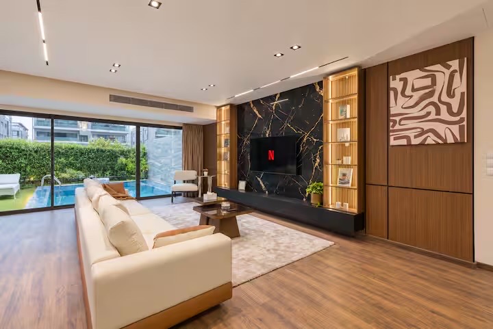 Elite 3BR Apt | Private Pool+Maid Room | Lake View — Living Room in Cairo, Egypt, Egypt
