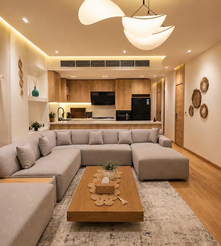 WS Luxury 3BR + 150m² Private Garden • Rooftop — Living Room in Giza, Egypt, Egypt
