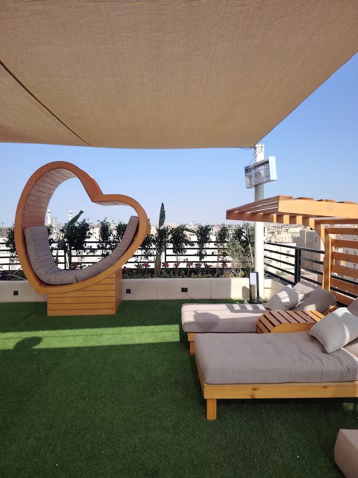 Modern 3BR near Mall of Arabia | 200m² /5 — Backyard in Giza, Egypt, Egypt