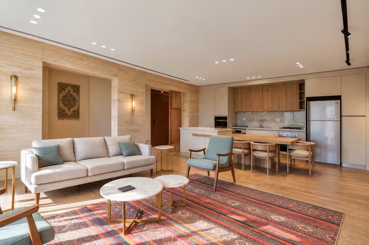 Chic 2BR Apartment | Silver Palm | Near O1 Mall — Living Room in First New Cairo, Egypt