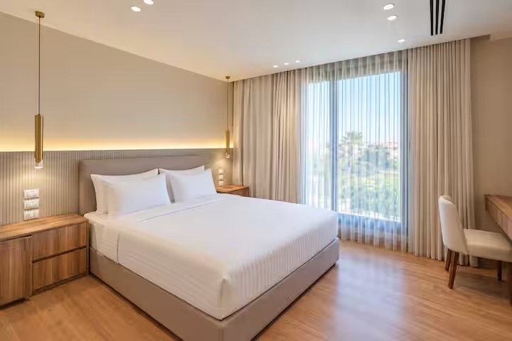 Chic 2BR Apartment | Silver Palm | Near O1 Mall — Bedroom 1 in First New Cairo, Egypt