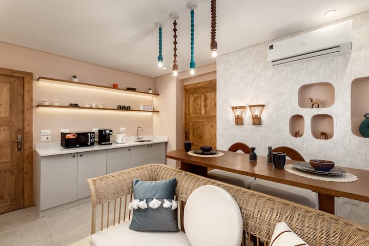 Minimal ancient Saray pyramids view — Dining Area in Giza, Egypt, Egypt