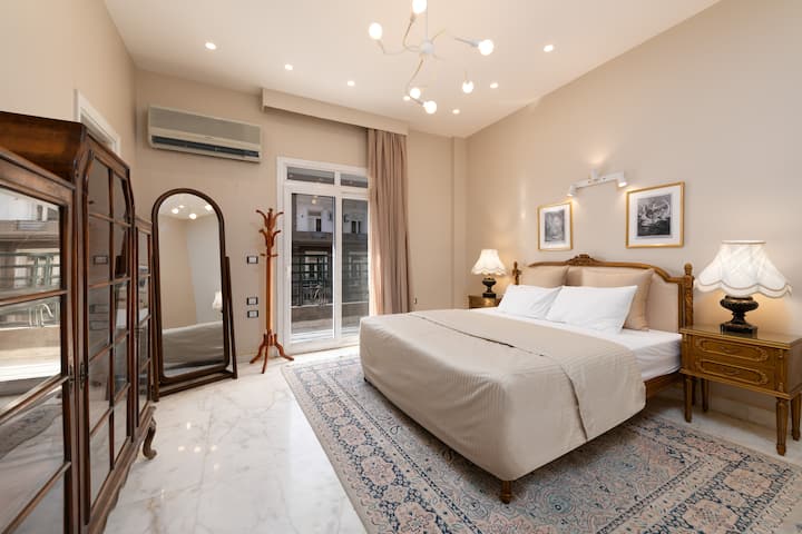 High-Ceiling Iconic Saray Walk to Tahrir & AUC — Bedroom 1 in Cairo, Egypt, Egypt