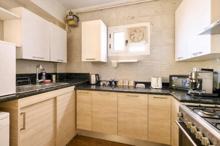 Saray 3BR Escape | Jacuzzi & Balcony | New Cairo — Full Kitchen in Cairo, Egypt, Egypt — photo 3