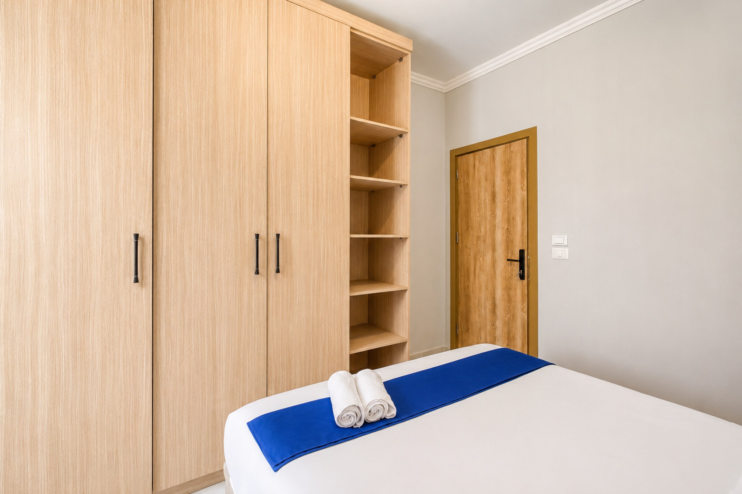 Travelholic Retro Mint 2BR Apartment | Lotus 201 — Bedroom 1 in Travelholic Residence near Mivida. Unit 201., Egypt — photo 2