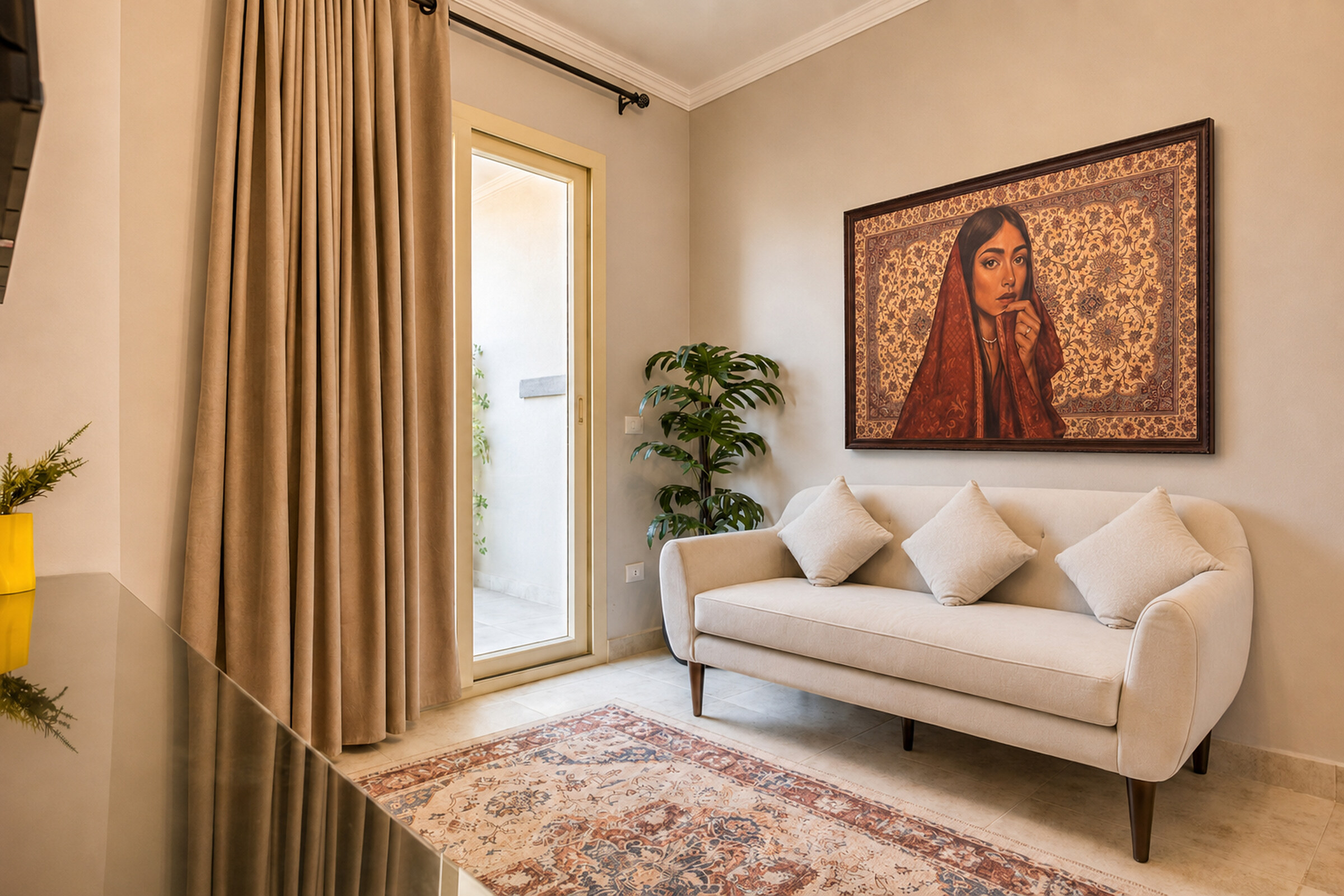 Travelholic Arabian Nights 1BR with Balcony | Lotus 102 — Balcony in Travelholic Residence near Mivida. Unit 102., Egypt
