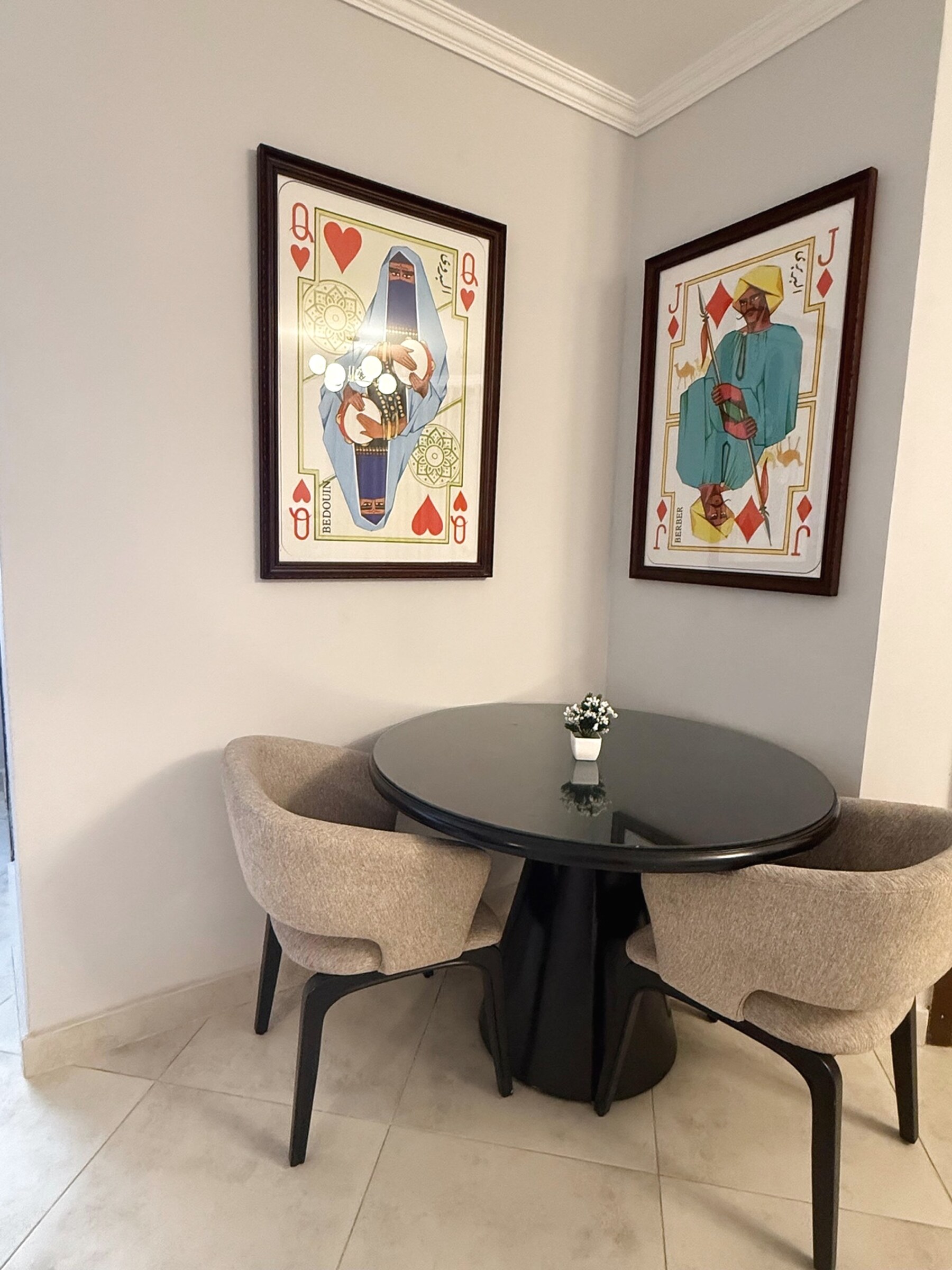 Travelholic Arabian Nights 1BR with Balcony | Lotus 302 — Dining Area in Travelholic Residence near Mivida. Unit 302., Egypt
