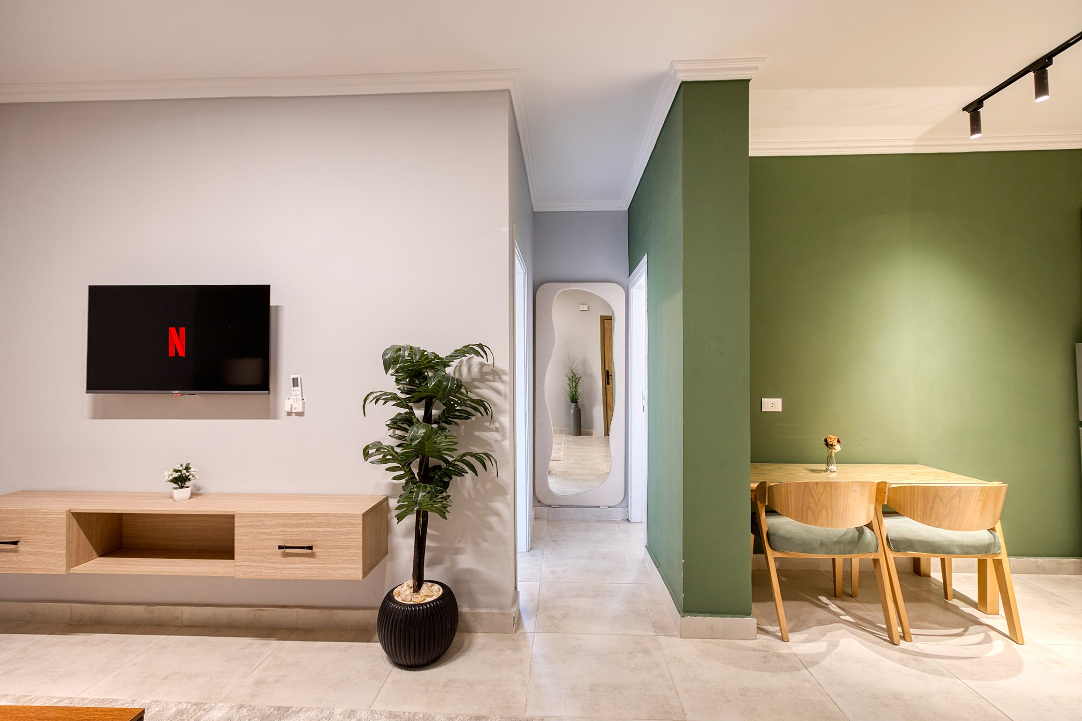 Travelholic Green Light 2BR with Balcony | Lotus 203 — Dining Area in Travelholic Residence near Mivida. Unit 203., Egypt